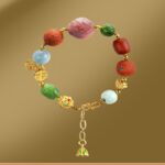 Multi-precious strings transfer beads jade beeswax nanhong jasper crystal turquoise accessories men and women bracelets-3