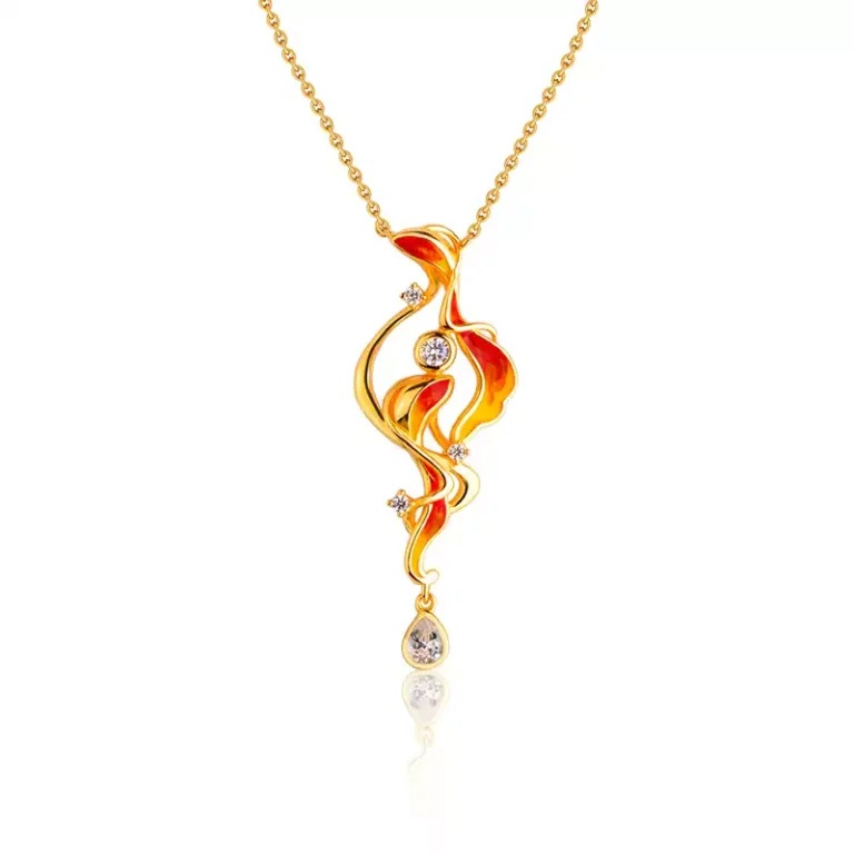 925 Silver Gold Plated Pendant Necklace Women Summer Collarbone Chain Light Luxury 520 Valentine's Day Gift