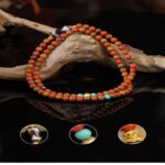 Wrapped South Red Tiger Tooth Dzi Bead String Green Pine Agate Six Character Truth Transfer Beads Women's Bracelet-4