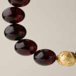 Blood peroxide beeswax strings simple burgundy amber round beads Buddha beads rosary six words bracelet female-4