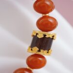 Chuan Material Nanhong Agate Incense Wood Strings Single Circle Six Words of Truth for the Year Bracelet Female Models-4