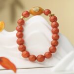 Chuan Material Nanhong Agate Beeswax Strings Single Ring Women's Beaded Bracelet Bracelet Transit Beads-2