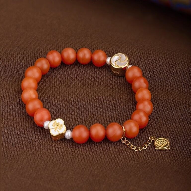 Baoshan nanhong persimmon red joy spinning treasure bracelet women's literature to play with the string of this year's transit beads-5