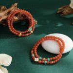 Baoshan Southern Red Green Pine Multi Loop String Six Character Truth Transfer Bead String Female Beaded Bracelet Charms Rosary-3