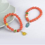 S925 silver Anji Chuan material Nanhong string women's beaded bracelet gift for mother