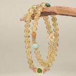 Chrysoberyl Beaded Bracelet Women's Citrine Jadeite Doppelganger Bead String Multi Loops-6