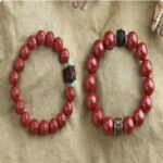 Imperial cinnabar obsidian strings Xiaoye Zitan transit beads turquoise Lunar New Year bracelets for men and women-4