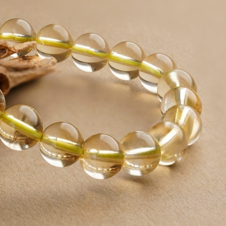 Citrine agate strings 925 silver hand plate women's bracelet this year lucky beads single circle bracelet-4