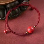 Cinnabar Red Rope Bracelet Men Women Lunar Year Dragon Hand String Beads Compilation Red Hand Rope Gift Jewellery-2