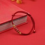 Cinnabar Hand Rope Six Character Truth Transfer Beads Lunar New Year Hand-Woven New Year Red Rope Red Bracelet-5