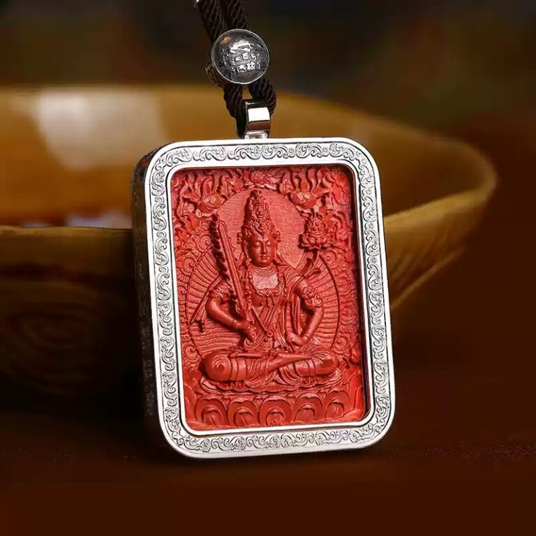 Lunar New Year Cinnabar Pendant Buddha Necklace Men's and Women's Lunar New Year Dragon Holiday Gift for Parents-5