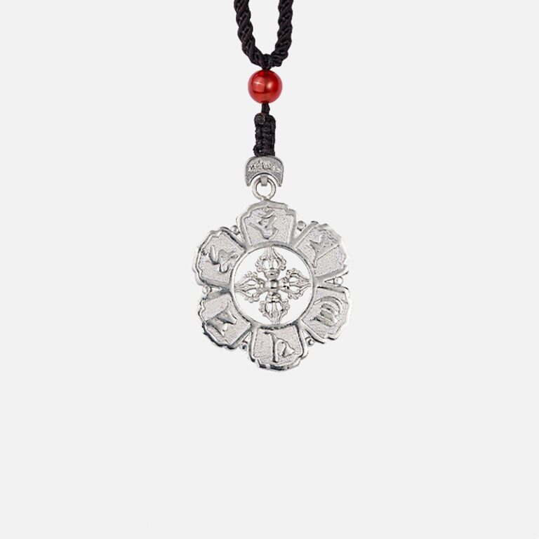 Eight Treasures Auspicious 999 Silver Pendant Necklace Men and Women Models This Year Tibetan Ethnic Style Collarbone Chain-4