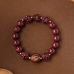 Purple Gold Sand Cinnabar Bracelet Hexagonal Fragrance Grey Six Character Truth Transfer Beads Men's and Women's Lunar New Year Bracelets-2