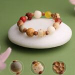 Bodhi Cinnabar Multi Treasure Strings Lucite Agate Barbie Sandalwood Rosary Niche Cold Women's Bracelets-3