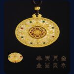 Collection of auspicious eight treasures gold and jade peace buckle pendant foot gold and jade men and women models gold necklace-5