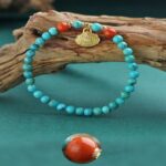 Turquoise strings beeswax Nanhong with beads multi treasure bracelet tag single loop beading sub ethnic style-6