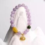 Flourishing dream shadow purple lithium Hui strings beeswax and field jade pearl women's hand accessories dream purple bracelet-3