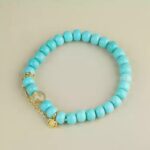 Pure Gold Bar Pendant Turquoise String Women's Tibetan Single Circle Ethnic Style Bracelet Ethnic Style-5