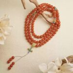 Baoshan Nanhong ice red 108 Buddha beads necklace beads strings women's multi-ring bracelet rosary strings-6