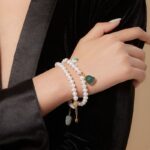 Yulan Fortune Pearl Bracelet Women's Hetian Jade Beaded Fortune Niche Bracelet-5