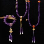 Amethyst bracelet 108 Buddha Beads Strings Female Nanhong Transfer Beads Rosary Finger Twist Literature Play