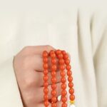 Baoshan Nanhong pure gold gold pearl beeswax 108 beads strings Buddha beads strings women's bracelets-5