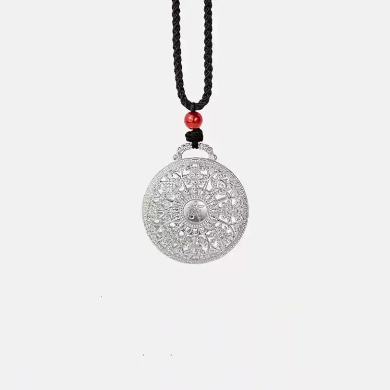 Eight Treasures Auspicious 999 Silver Pendant Necklace Men and Women Models This Year Tibetan Ethnic Style Collarbone Chain-5