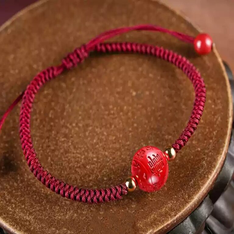 Cinnabar Red Rope Bracelet Men Women Lunar Year Dragon Hand String Beads Compilation Red Hand Rope Gift Jewellery-3