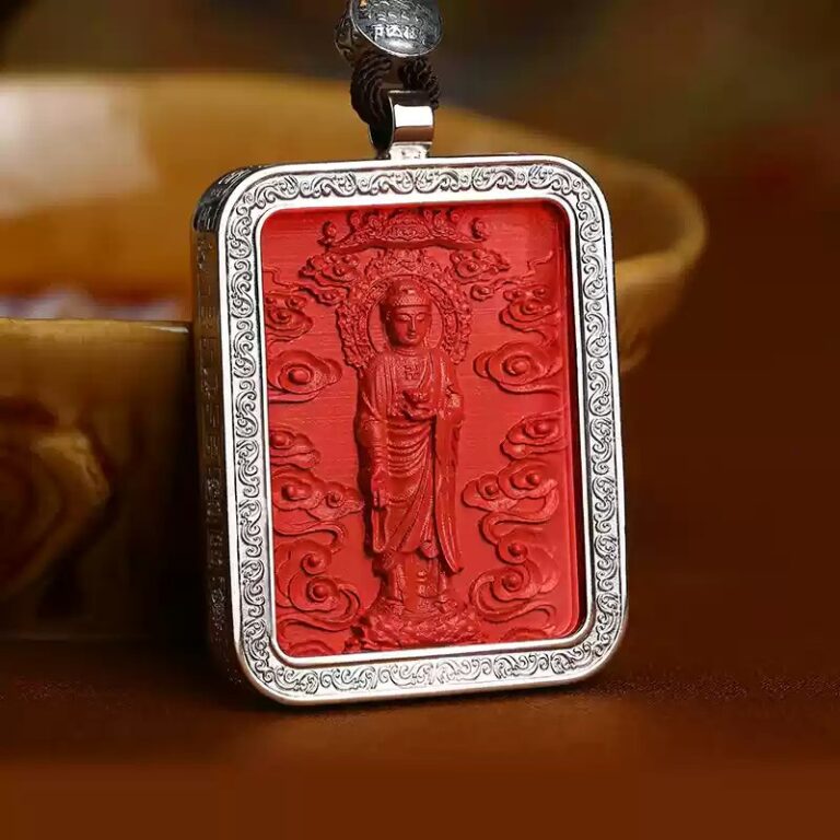 Lunar New Year Cinnabar Pendant Buddha Necklace Men's and Women's Lunar New Year Dragon Holiday Gift for Parents-6