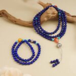 Lapis lazuli Nanhong green pine 108 beads strings women's strings multi-turn bracelet bracelet playing disc game -6