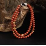 Sichuan material Nanhong string multi-ring tiger teeth dzi Tibetan women's niche design beaded bracelet-1