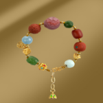 Jade Multi Treasure Beeswax Bracelet Pixi South Red Jasper Aquamarine Jade Beads Beaded Bracelet Female