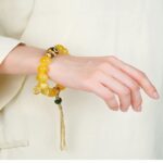 925 Silver Six Character Truth Weighing Beeswax String Three Eyes Dzi Bead Bracelet for Women-8