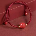 Cinnabar Red Rope Bracelet Men Women Lunar Year Dragon Hand String Beads Compilation Red Hand Rope Gift Jewellery-4