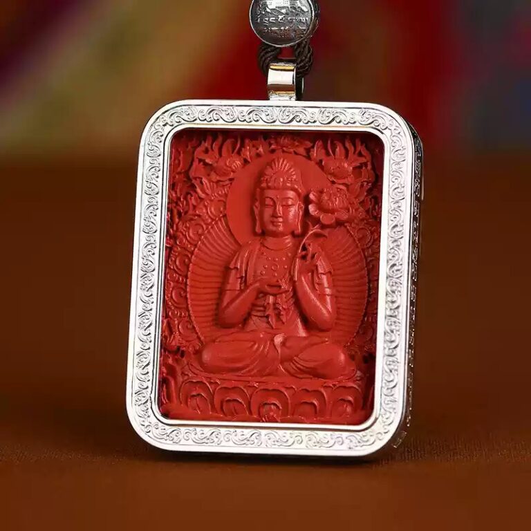 Lunar New Year Cinnabar Pendant Buddha Necklace Men's and Women's Lunar New Year Dragon Holiday Gift for Parents-7