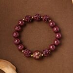 Purple Gold Sand Cinnabar Bracelet Hexagonal Fragrance Grey Six Character Truth Transfer Beads Men's and Women's Lunar New Year Bracelets-4