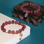 Beeswax Multi Treasure String Pixi Brave Nanhong Jasper Transit Beads Peach Blossom Crystal Aquamarine Ladies Bracelet