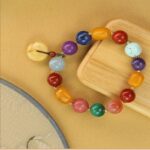 Multi-precious strings transfer beads jade beeswax nanhong jasper crystal turquoise accessories men and women bracelets-4