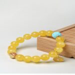 925 Silver Six Character Truth Weighing Beeswax String Three Eyes Dzi Bead Bracelet for Women-9