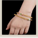 Chrysoberyl Beaded Bracelet Women's Citrine Jadeite Doppelganger Bead String Multi Loops-7