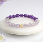 Amethyst Bracelet Women's Lavender Purple Beads Beaded White Crystal Bracelet Girls Premium-7