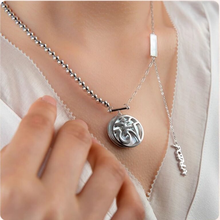 Pearl white shell 925 silver necklace pendant girls new simple niche accessories collarbone chain-7