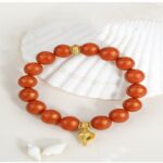 Sichuan material nanhong agate strings women's persimmon red Lunar New Year transit beads bracelet-5