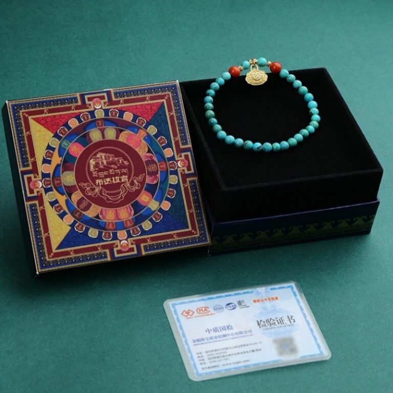 Turquoise strings beeswax Nanhong with beads multi treasure bracelet tag single loop beading sub ethnic style-7