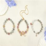 Moonstone Strawberry Crystal Doppelganger Bracelet Women's Peach Blossom Pink Crystal Transfer Beads Bracelet Beaded-6