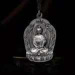 Zodiac Buddha Necklace 999 Pure Silver Pendant Men and Women Models of the Year of the Dragon Buddha Pendant Jewellery-8