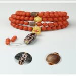 Baoshan Nanhong foot gold nine eyes dzi bead 108pcs Buddha bead string female agate bracelet-7