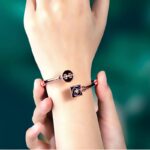 Changle Yongkang Onyx 925 Silver Open Bangle Pendant Necklace Female Premium Feeling Niche Designs-6