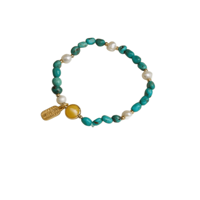 Turquoise Strings Female Nanhong Beeswax Transfer Beads Dzi Beads Red Agate Multi-Precious Jade Bracelet Female