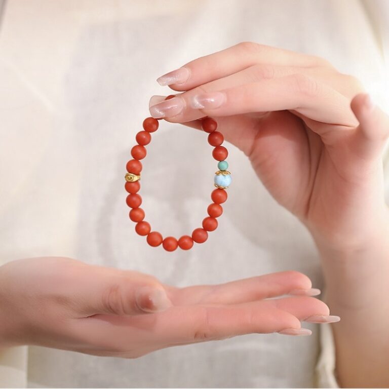 Chuan material nanhong agate vase dzi bead strings women's beads single loop bracelet transit beads-7